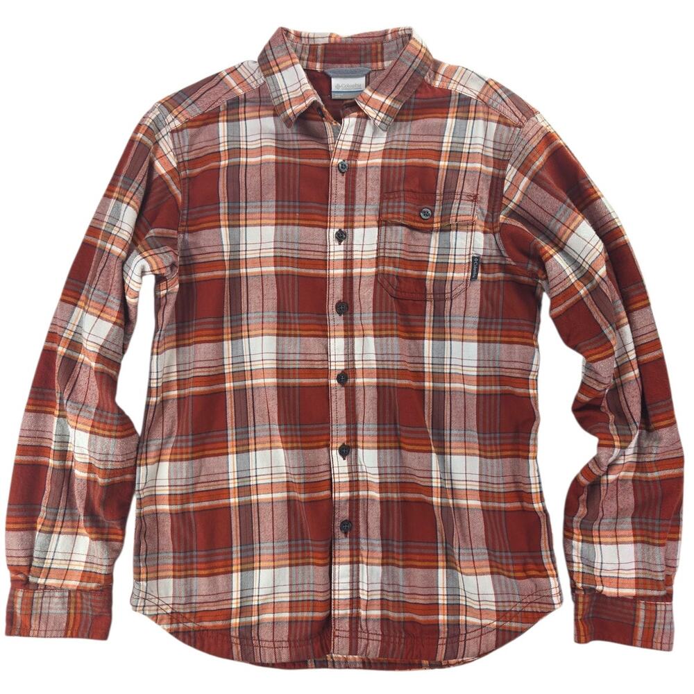 Columbia |Orange & Red Lined Flannel Shirt w/Pocket | Small